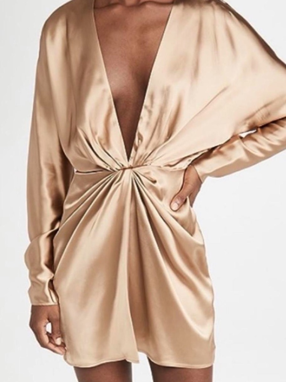 Gauge81 Champagne Satin Mini Dress